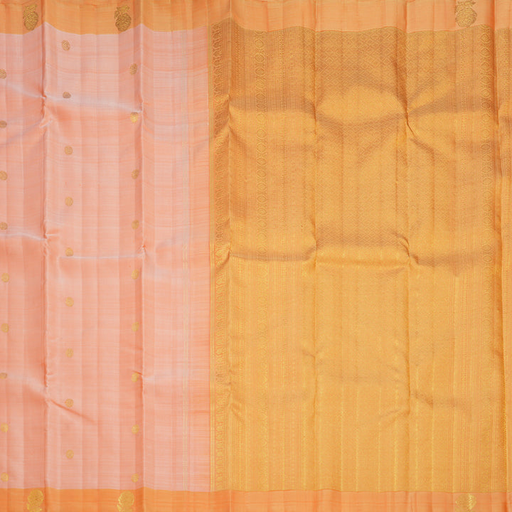 Hayagrivas Handloom Peach Orange Kanjivaram Silk Saree with Orange Border KBFL244G1-1-BF244-SBS