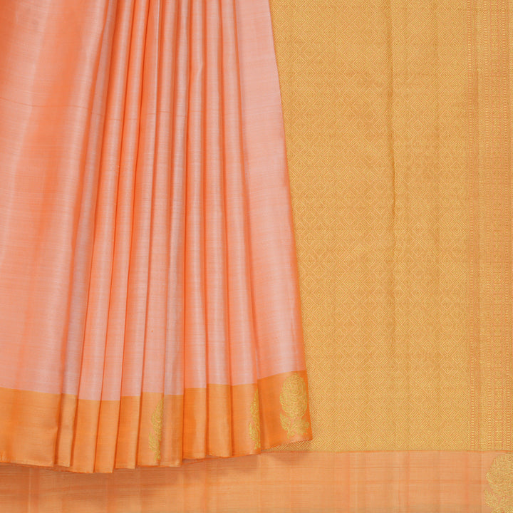 Hayagrivas Handloom Peach Orange Kanjivaram Silk Saree with Orange Border KBFL244G1-1-BF244-SBS
