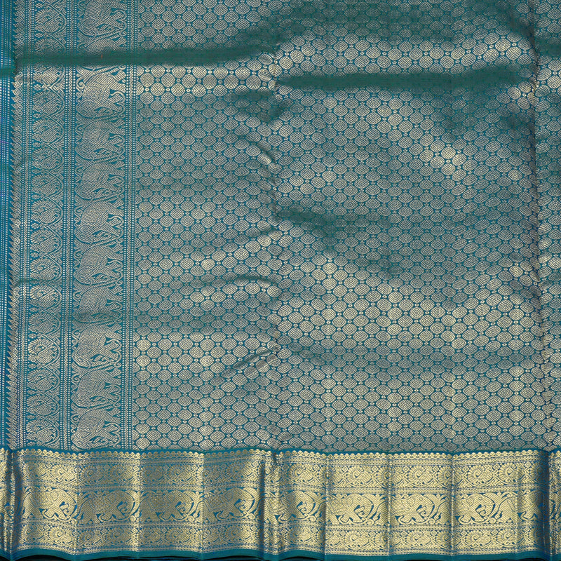 Hayagrivas Handloom Rust Orange Ten Yards Kanjivaram Silk Saree with Mayilkazhuthu Border KBFL246G1-1-BF246-SBS