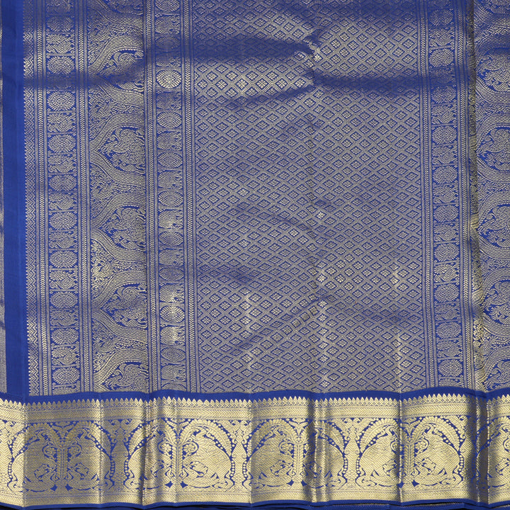 Hayagrivas Handloom Rose Pink Kanjivaram Silk Saree with Dark Blue Border KBFL247G1-1-BF247-SBS