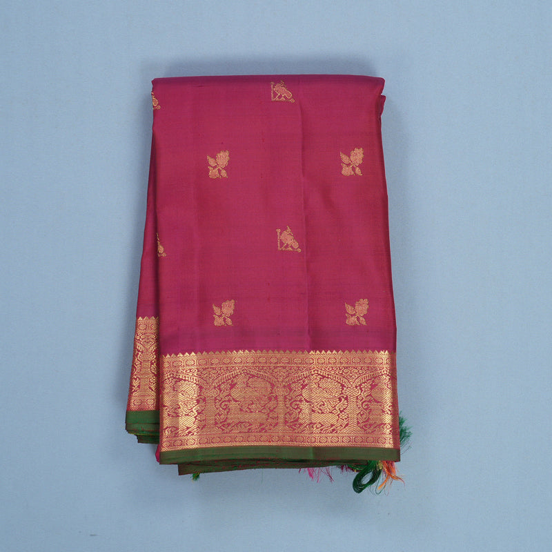 Hayagrivas Handloom Maroonish-Pink Kanjivaram Silk Saree KBFL250G1-1-BF250-SBS