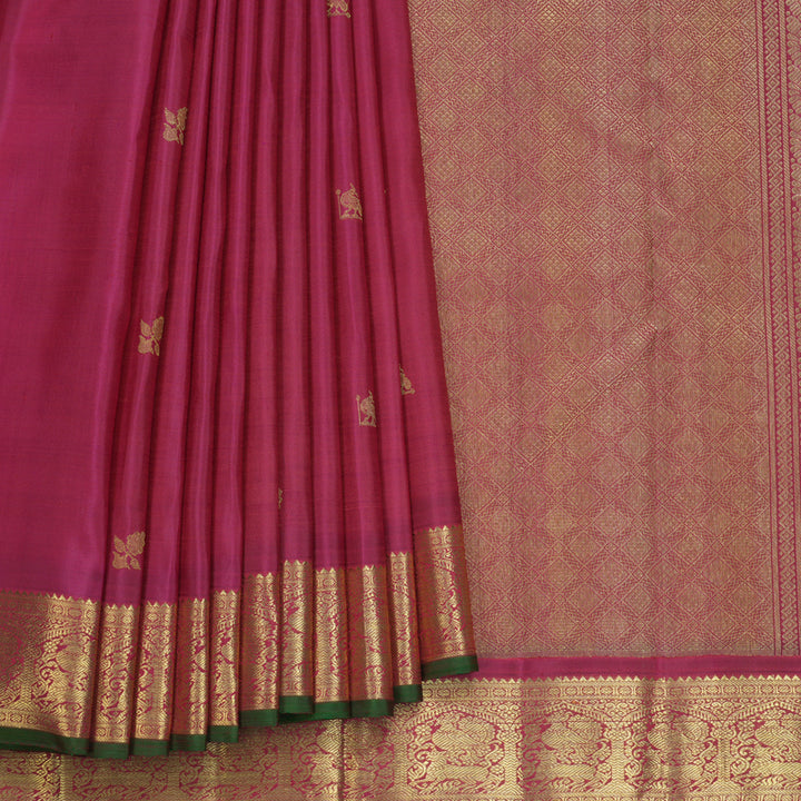 Hayagrivas Handloom Maroonish-Pink Kanjivaram Silk Saree KBFL250G1-1-BF250-SBS
