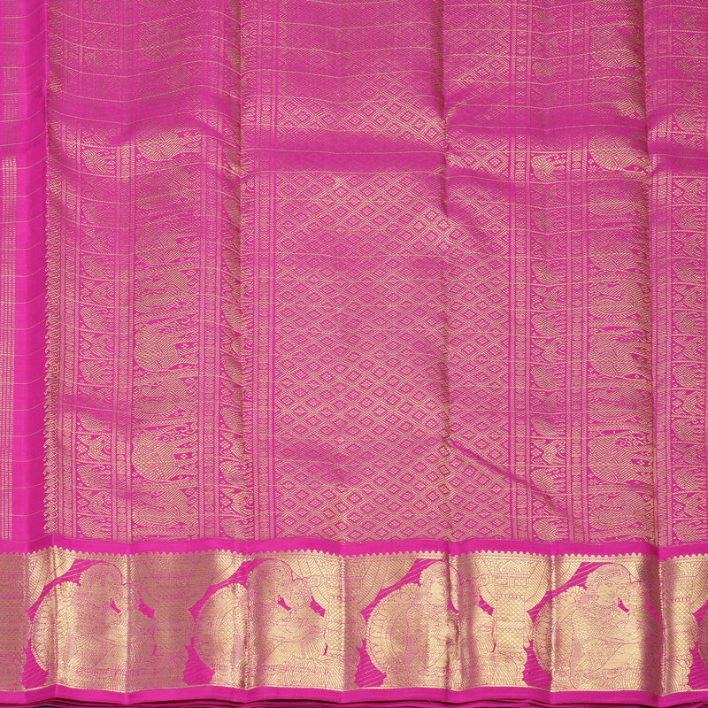 Hayagrivas Handloom Purple Kanjivaram Silk Saree with Rani Pink Border KBFL252G1-1-BF252-SBS