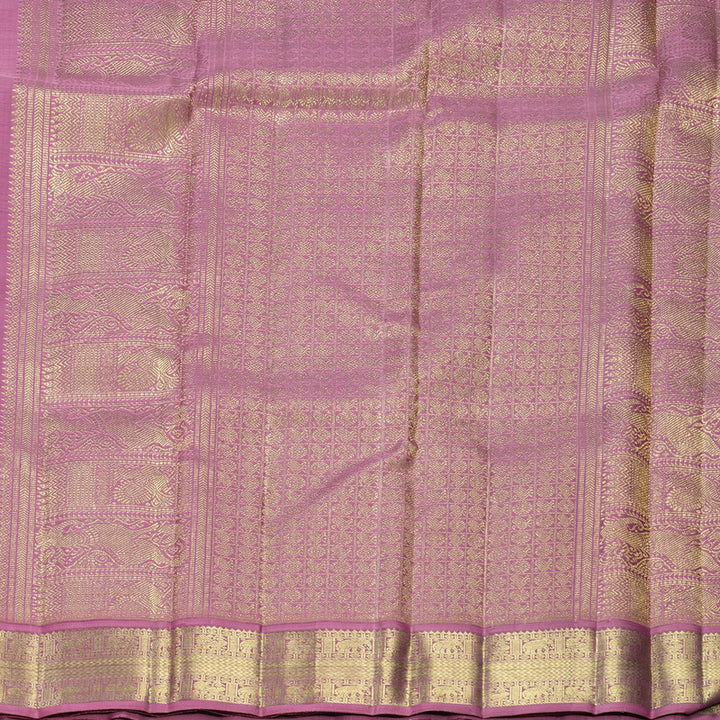 Hayagrivas Handloom Vadamalli Purple Kanjivaram Silk Saree with Persian Pink Border KBFL253G1-1-BF253-SBS