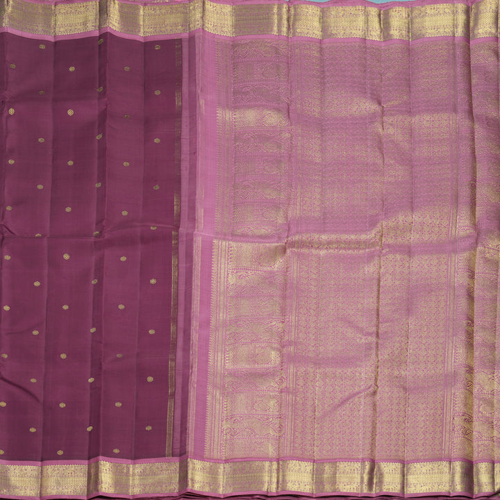 Hayagrivas Handloom Vadamalli Purple Kanjivaram Silk Saree with Persian Pink Border KBFL253G1-1-BF253-SBS