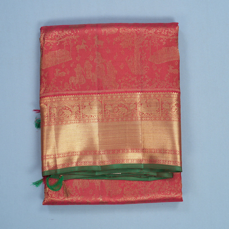 Hayagrivas Handloom Maroon Ten Yards Silk Saree KBFL257G1-1-BF257-SBS