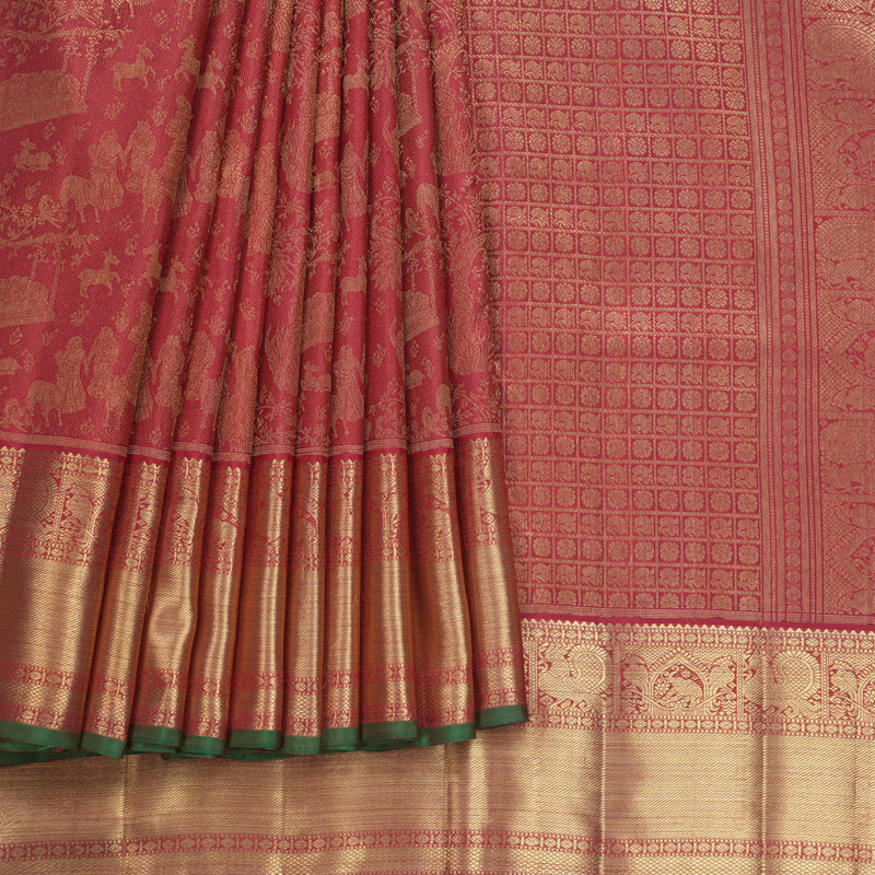 Hayagrivas Handloom Maroon Ten Yards Silk Saree KBFL257G1-1-BF257-SBS