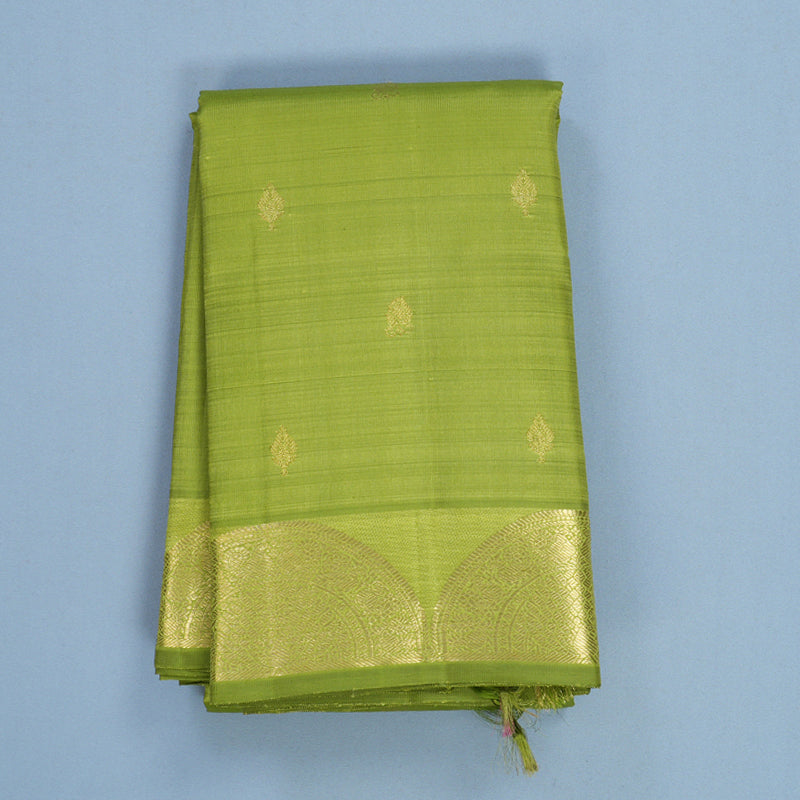 Hayagrivas Handloom Parrot Green Kanjivaram Silk Saree KBFL260G1-1-BF260-SBS