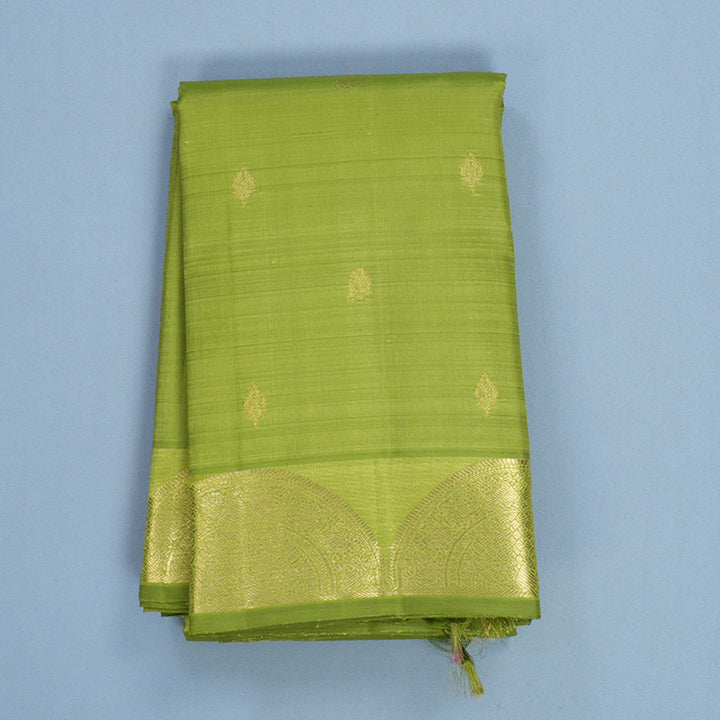 Hayagrivas Handloom Parrot Green Kanjivaram Silk Saree KBFL260G1-1-BF260-SBS