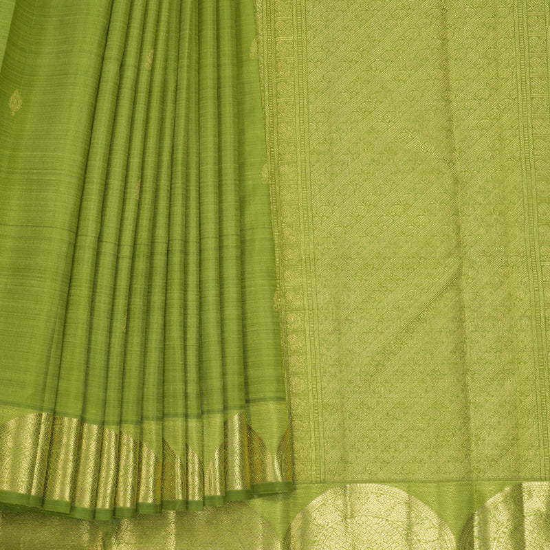 Hayagrivas Handloom Parrot Green Kanjivaram Silk Saree KBFL260G1-1-BF260-SBS