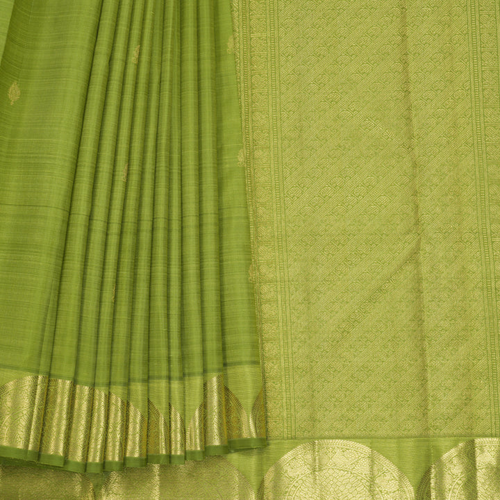 Hayagrivas Handloom Parrot Green Kanjivaram Silk Saree KBFL260G1-1-BF260-SBS