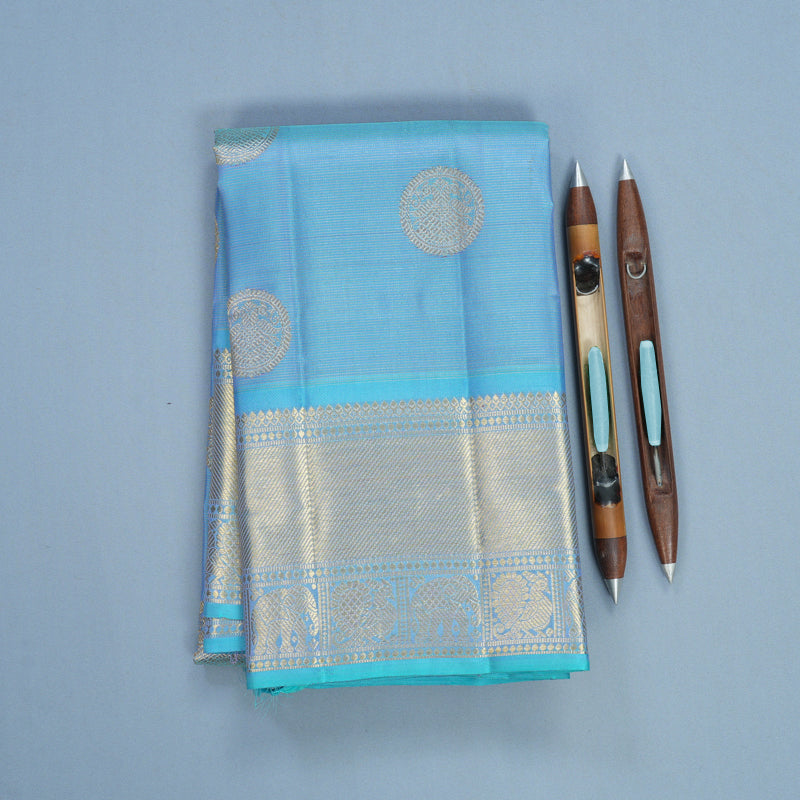Hayagrivas Handloom Powder Blue Kanjivaram Silk Saree KBFL261G1-1-BF261-SBS