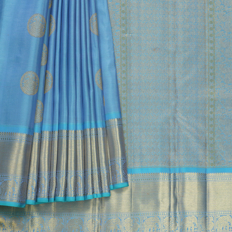 Hayagrivas Handloom Powder Blue Kanjivaram Silk Saree KBFL261G1-1-BF261-SBS