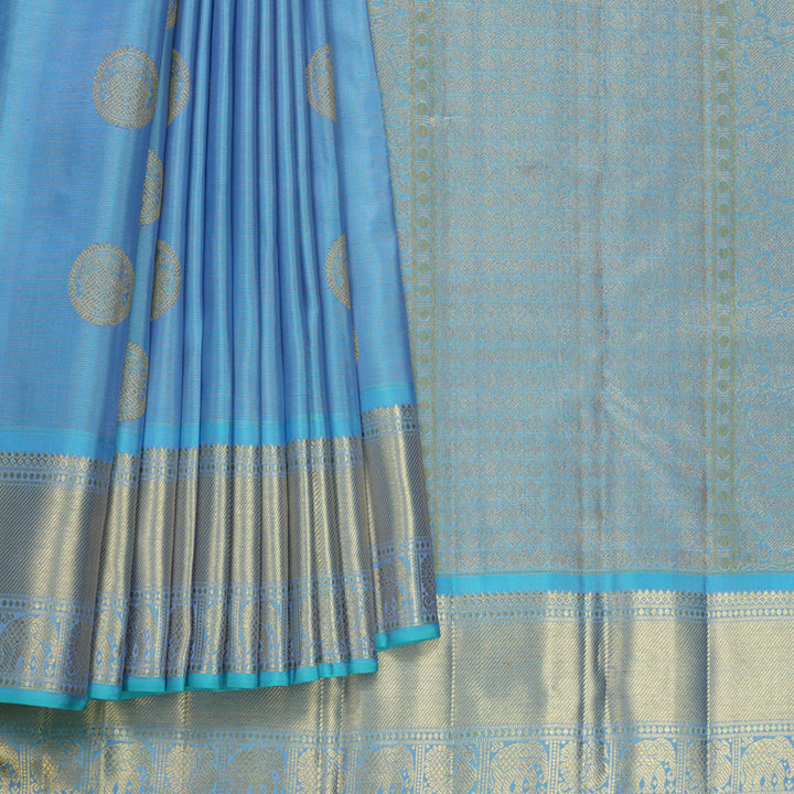 Hayagrivas Handloom Powder Blue Kanjivaram Silk Saree KBFL261G1-1-BF261-SBS