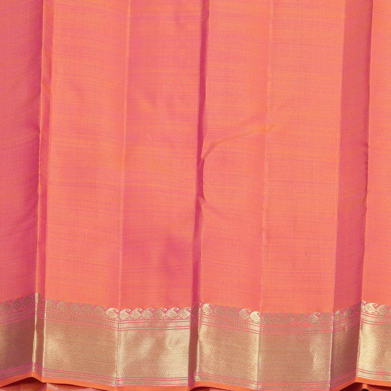 Hayagrivas Handloom Orangish-Pink Kanjivaram Silk Saree KBFL263G1-1-BF263-SBS