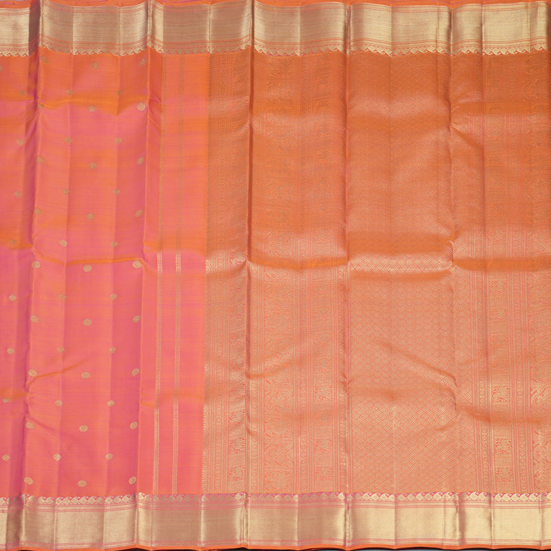 Hayagrivas Handloom Orangish-Pink Kanjivaram Silk Saree KBFL263G1-1-BF263-SBS