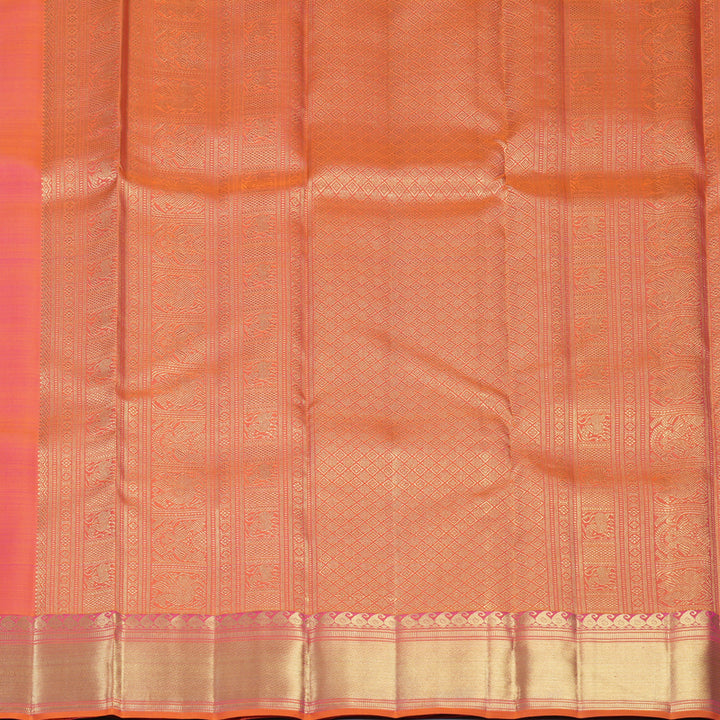 Hayagrivas Handloom Orangish-Pink Kanjivaram Silk Saree KBFL263G1-1-BF263-SBS