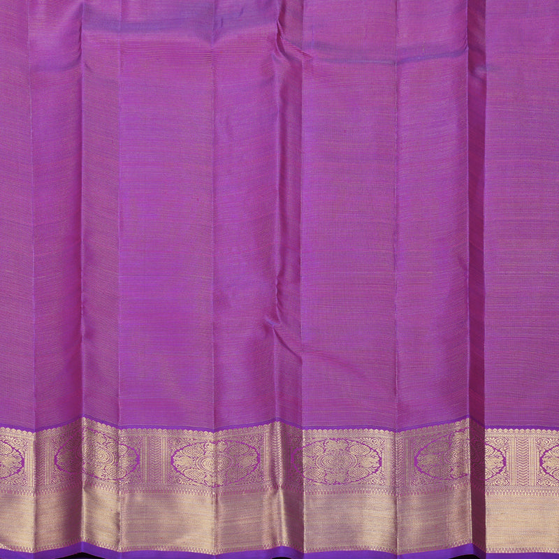 Hayagrivas Handloom Orangish-Pink Kanjivaram Silk Saree with Purple Border KBFL265H1-1-BF265-SBS