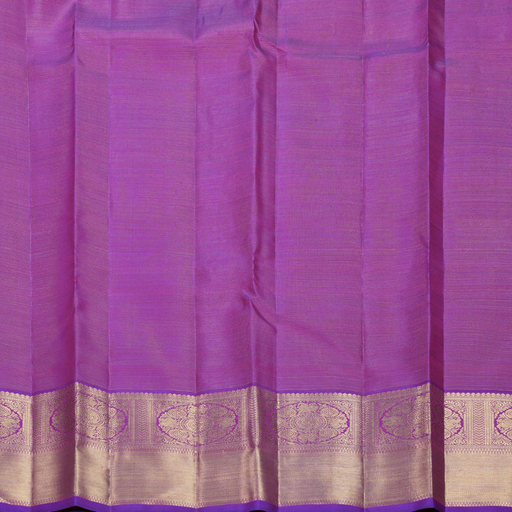 Hayagrivas Handloom Orangish-Pink Kanjivaram Silk Saree with Purple Border KBFL265H1-1-BF265-SBS