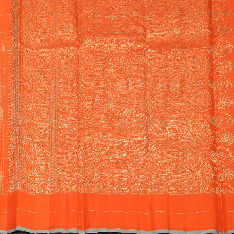 Hayagrivas Handloom Orange Kanjivaram Silk Saree KBFL270H1-1-BF270-SBS