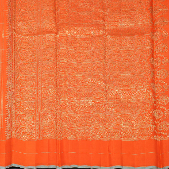 Hayagrivas Handloom Orange Kanjivaram Silk Saree KBFL270H1-1-BF270-SBS