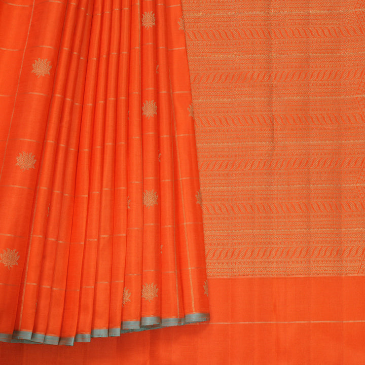 Hayagrivas Handloom Orange Kanjivaram Silk Saree KBFL270H1-1-BF270-SBS