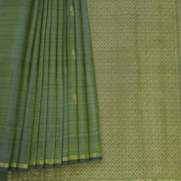 Hayagrivas Handloom Green &amp; Blue (Shot Colour) Kanjivaram Silk Saree KBFL272H1-1-BF272-SBS