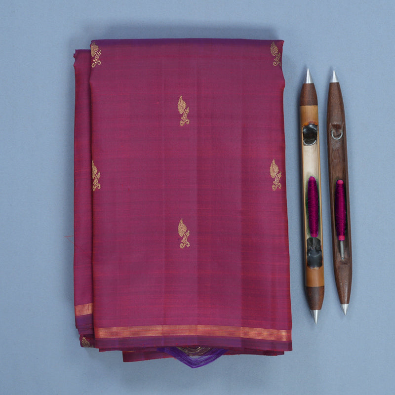 Hayagrivas Handloom Rustic Purple Kanjivaram Silk Saree KBFL273H1-1-BF273-SBS