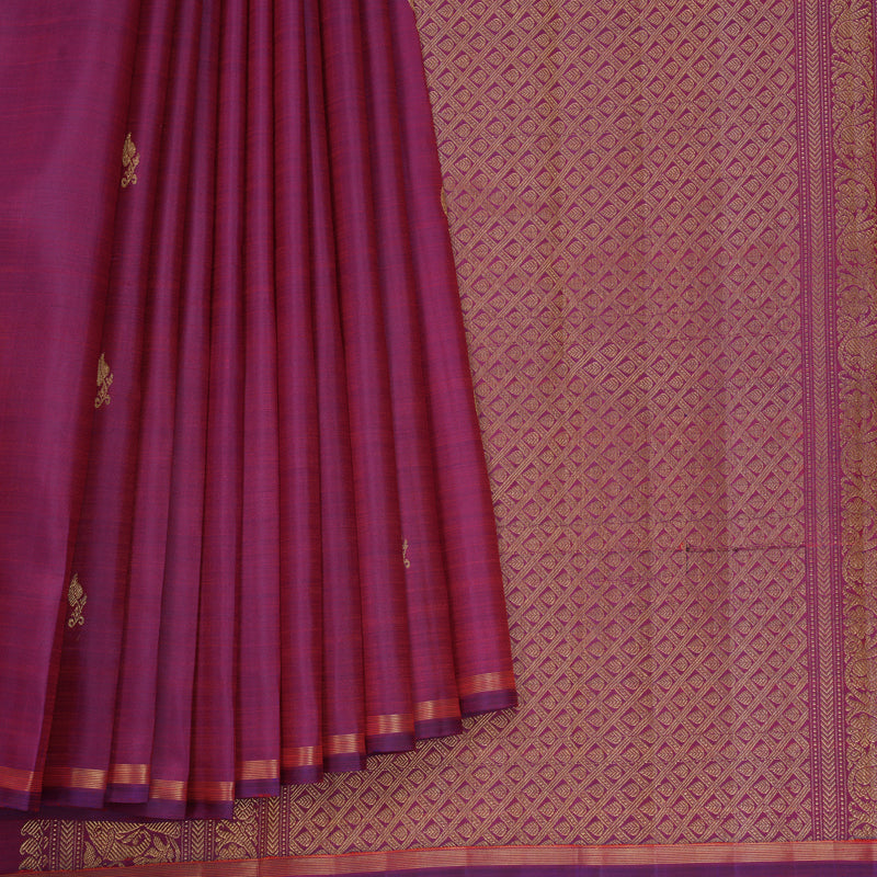 Hayagrivas Handloom Rustic Purple Kanjivaram Silk Saree KBFL273H1-1-BF273-SBS