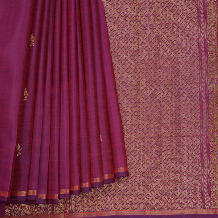 Hayagrivas Handloom Rustic Purple Kanjivaram Silk Saree KBFL273H1-1-BF273-SBS
