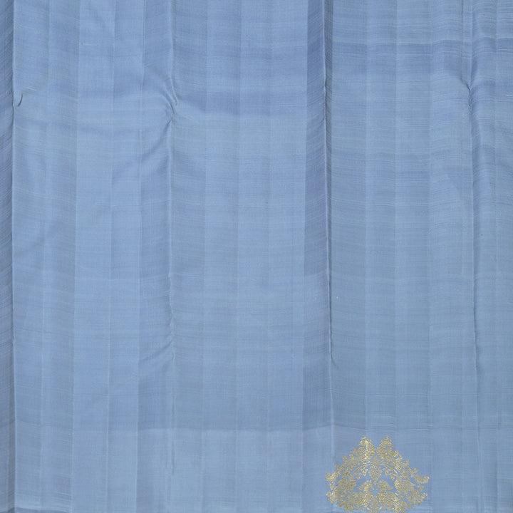 Hayagrivas Handloom Grey Kanjivaram Silk Saree with Bluish-Grey Border KBFL274H1-1-BF274-SBS