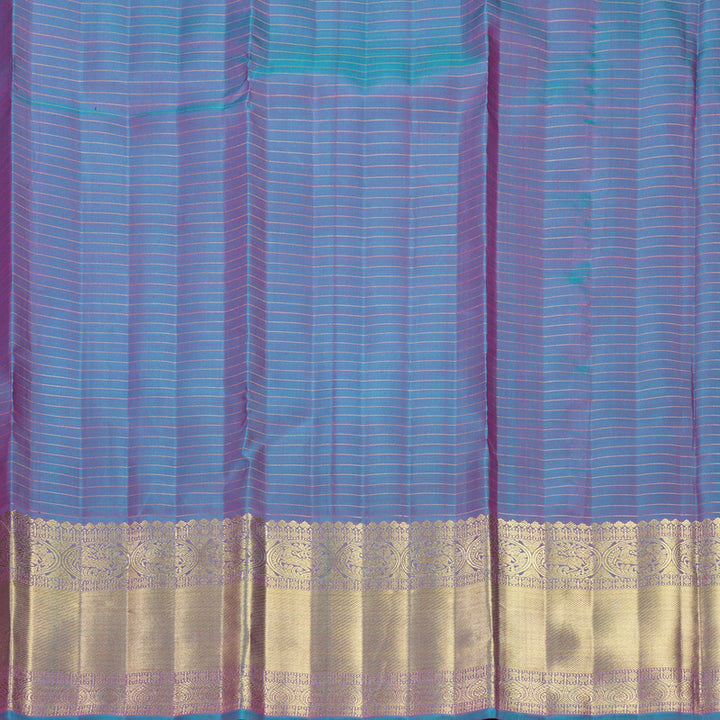 Hayagrivas Handloom Blue-Purple (Shot Colour) Kanjivaram Silk Saree with Teal Border KBFL275H1-1-BF275-SBS