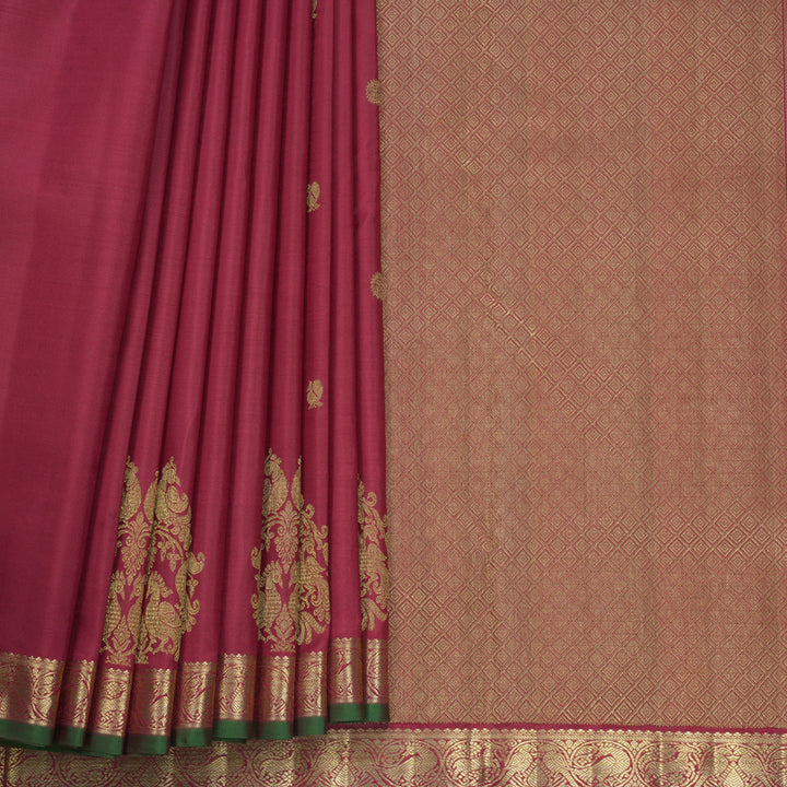 Hayagrivas Handloom Maroon Ten Yards Silk Saree KBFL277H1-1-BF277-SBS