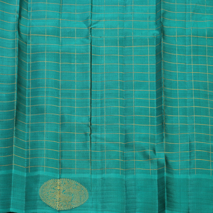 Hayagrivas Handloom Honey Shade Kanjivaram Silk Saree with Aqua Green Border KBFL280H1-1-BF280-SBS