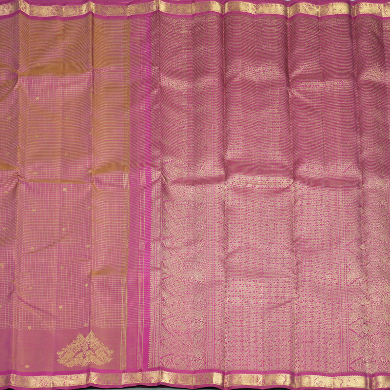 Hayagrivas Handloom Onion Pink Kanjivaram Silk Saree with Magenta Border KBFL282H1-1-BF282-SBS
