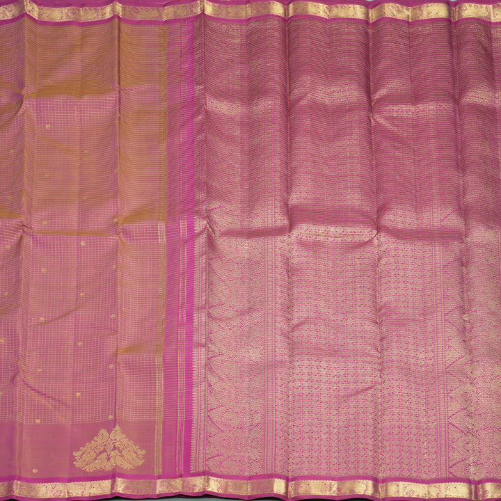 Hayagrivas Handloom Onion Pink Kanjivaram Silk Saree with Magenta Border KBFL282H1-1-BF282-SBS