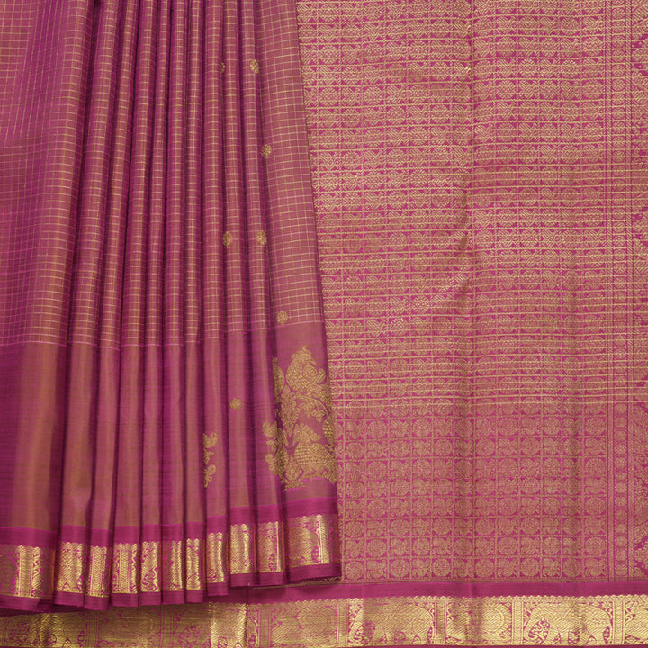 Hayagrivas Handloom Onion Pink Kanjivaram Silk Saree with Magenta Border KBFL282H1-1-BF282-SBS
