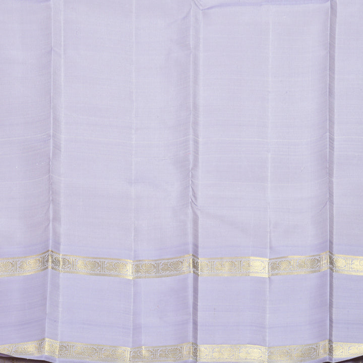 Hayagrivas Handloom Light Grey Kanjivaram Silk Saree with Lilac Border KBFL286H1-1-BF286-SBS