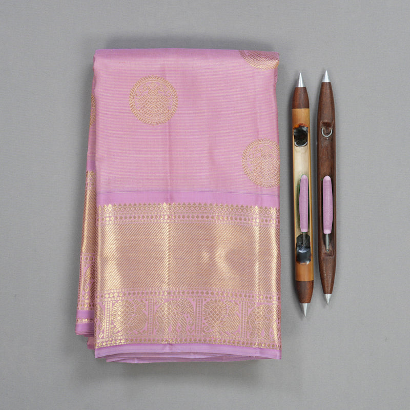 Hayagrivas Handloom Lotus Pink Kanjivaram Silk Saree KBFL287H1-1-BF287-SBS