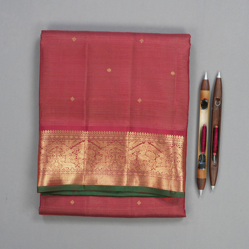 Hayagrivas Handloom Maroon Ten Yards Kanjivaram Silk Saree KBFL290H1-1-BF290-SBS