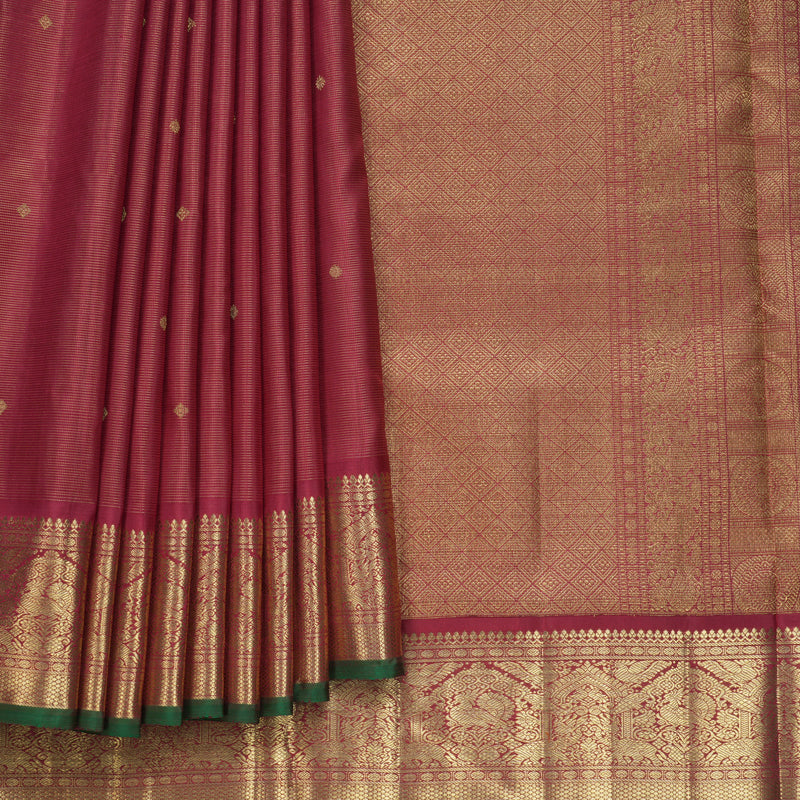 Hayagrivas Handloom Maroon Ten Yards Kanjivaram Silk Saree KBFL290H1-1-BF290-SBS
