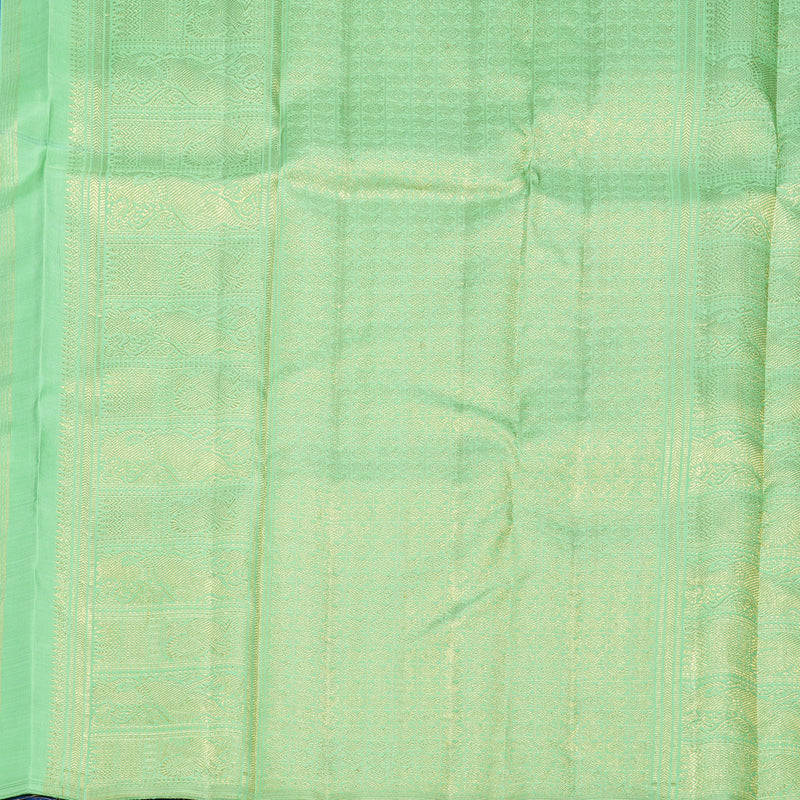 Hayagrivas Handloom Peacock Blue Kanjivaram Silk Saree KBFL292H1-1-BF292-SBS