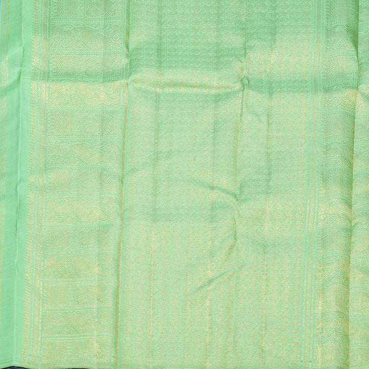 Hayagrivas Handloom Peacock Blue Kanjivaram Silk Saree KBFL292H1-1-BF292-SBS