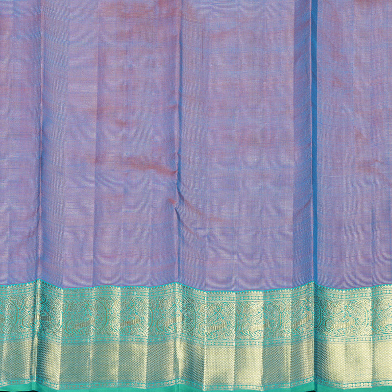 Hayagrivas Handloom Ananda Blue Kanjivaram Silk Saree with Aqua Green Border KBFL295H1-1-BF295-SBS