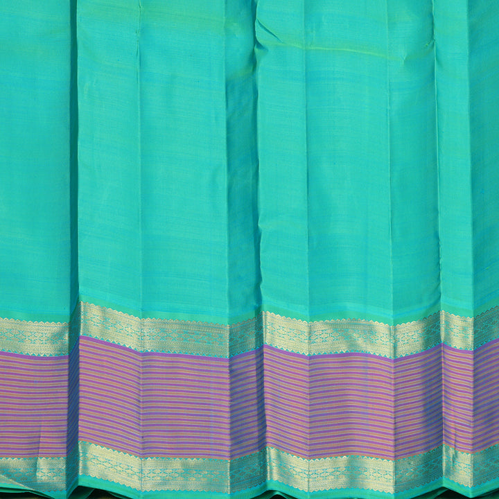 Hayagrivas Handloom Yellowish-Blue Kanjivaram Silk Saree KBFL300H1-1-BF300-SBS