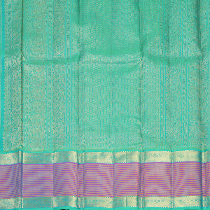 Hayagrivas Handloom Yellowish-Blue Kanjivaram Silk Saree KBFL300H1-1-BF300-SBS