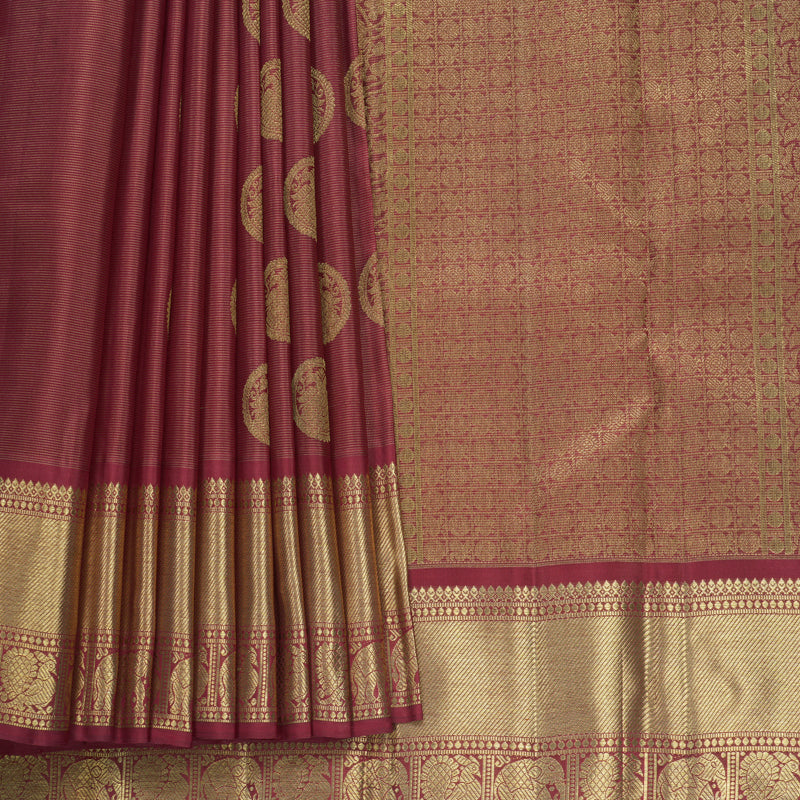 Hayagrivas Handloom Maroon Kanjivaram Silk Saree KBFL303H1-1-BF303-SBS