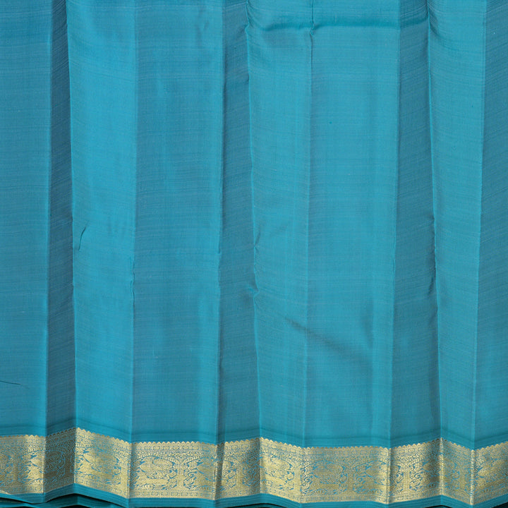 Hayagrivas Handloom Teal Blue Kanjivaram Silk Saree KBFL308H1-1-BF308-SBS