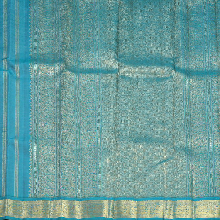 Hayagrivas Handloom Teal Blue Kanjivaram Silk Saree KBFL308H1-1-BF308-SBS