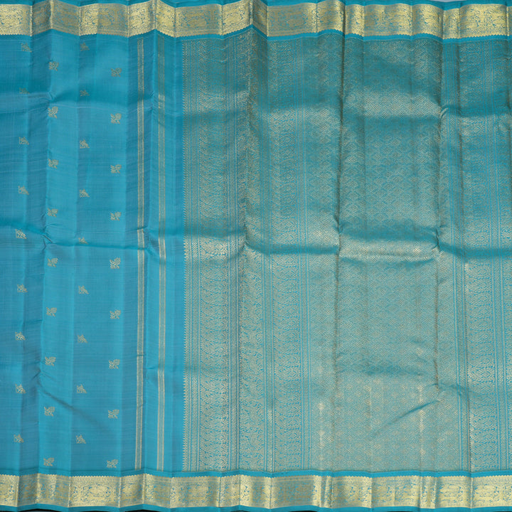 Hayagrivas Handloom Teal Blue Kanjivaram Silk Saree KBFL308H1-1-BF308-SBS